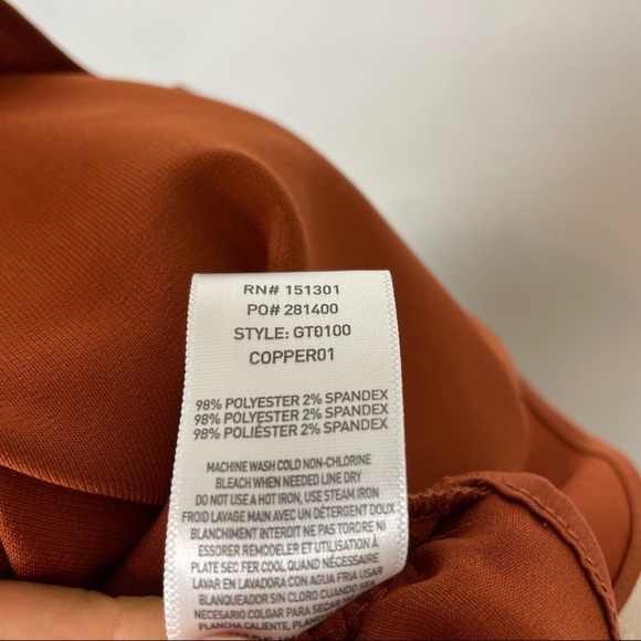 Good American The Ruched Satin Cami tank top satin in Copper size 2 (Medium) - Picture 4 of 8